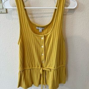 Button Front Peplum Tank